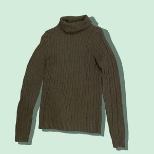J. Crew Green Turtleneck Sweater